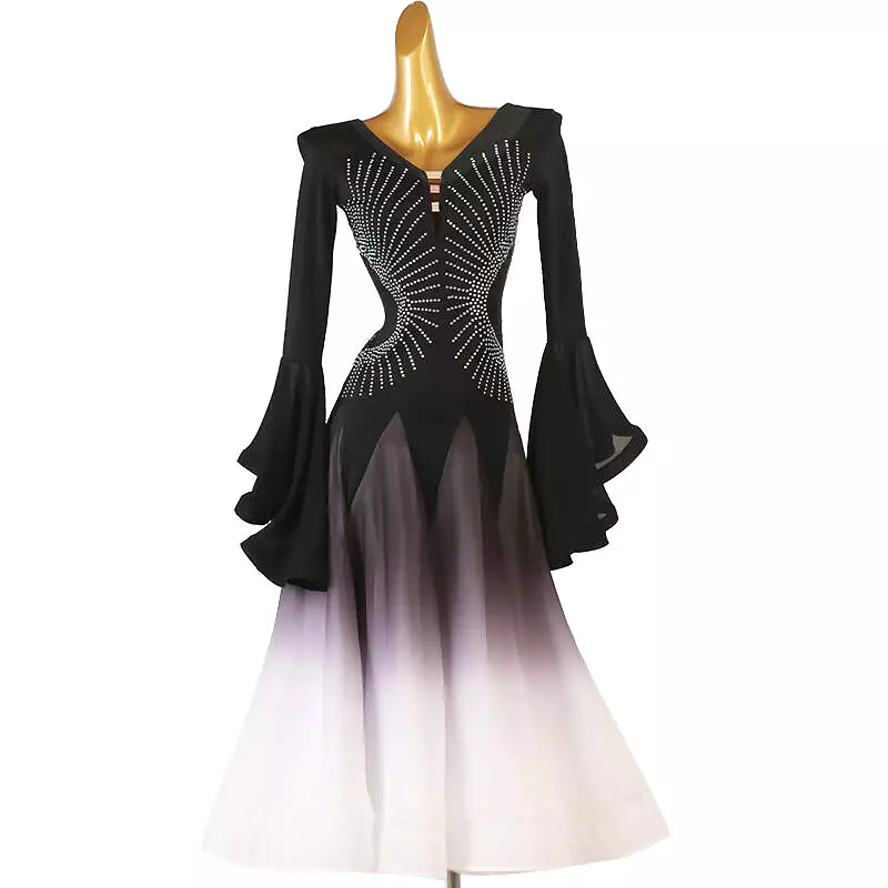 Black Ballroom Dress with Gradient | MQ345