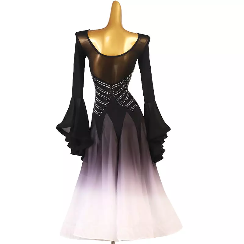 Black Ballroom Dress with Gradient | MQ345