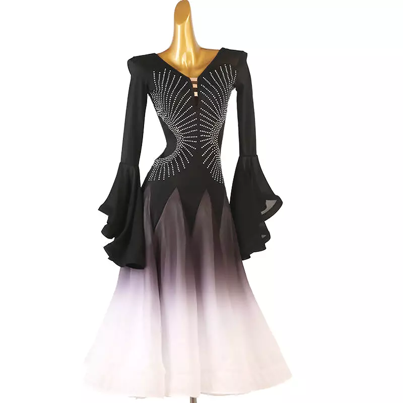 Black Ballroom Dress with Gradient | MQ345