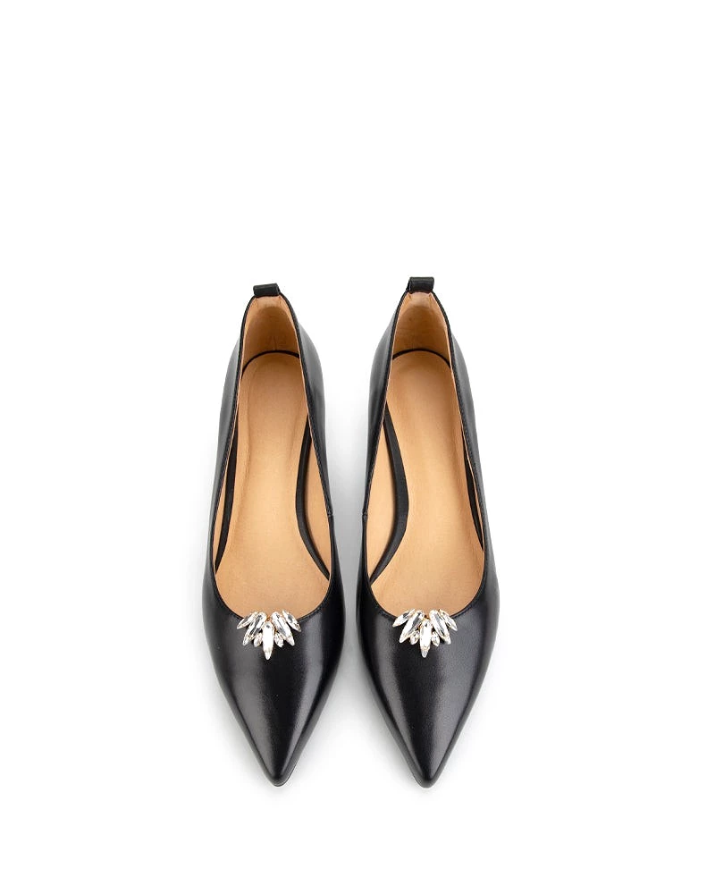 Black Classic Leather Mid Heel Pumps - Result: Stylish Black Leather Mid Heel Pumps