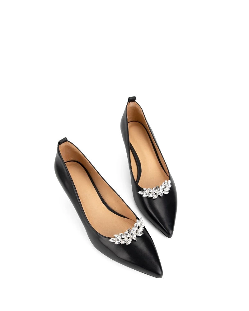 Black Classic Leather Mid Heel Pumps - Result: Stylish Black Leather Mid Heel Pumps