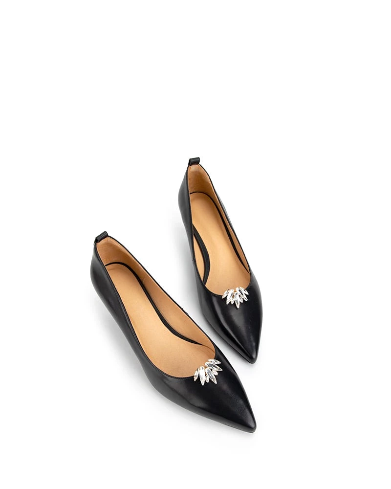 Black Classic Leather Mid Heel Pumps - Result: Stylish Black Leather Mid Heel Pumps