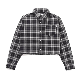 Black Crop Flannel Chemise HUF