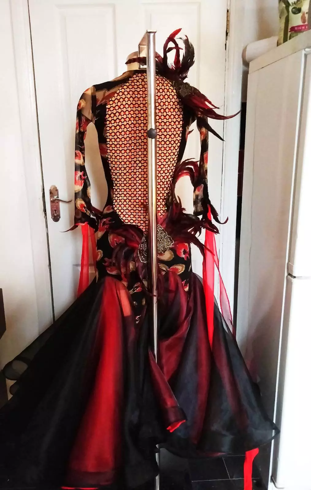 Black Dark Red Ballgown