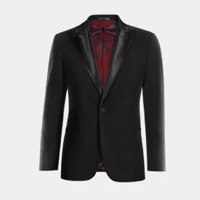 Black Elastic Peak Lapel Blazer Tuxedo