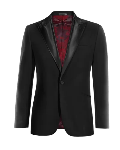 Black Elastic Peak Lapel Blazer Tuxedo