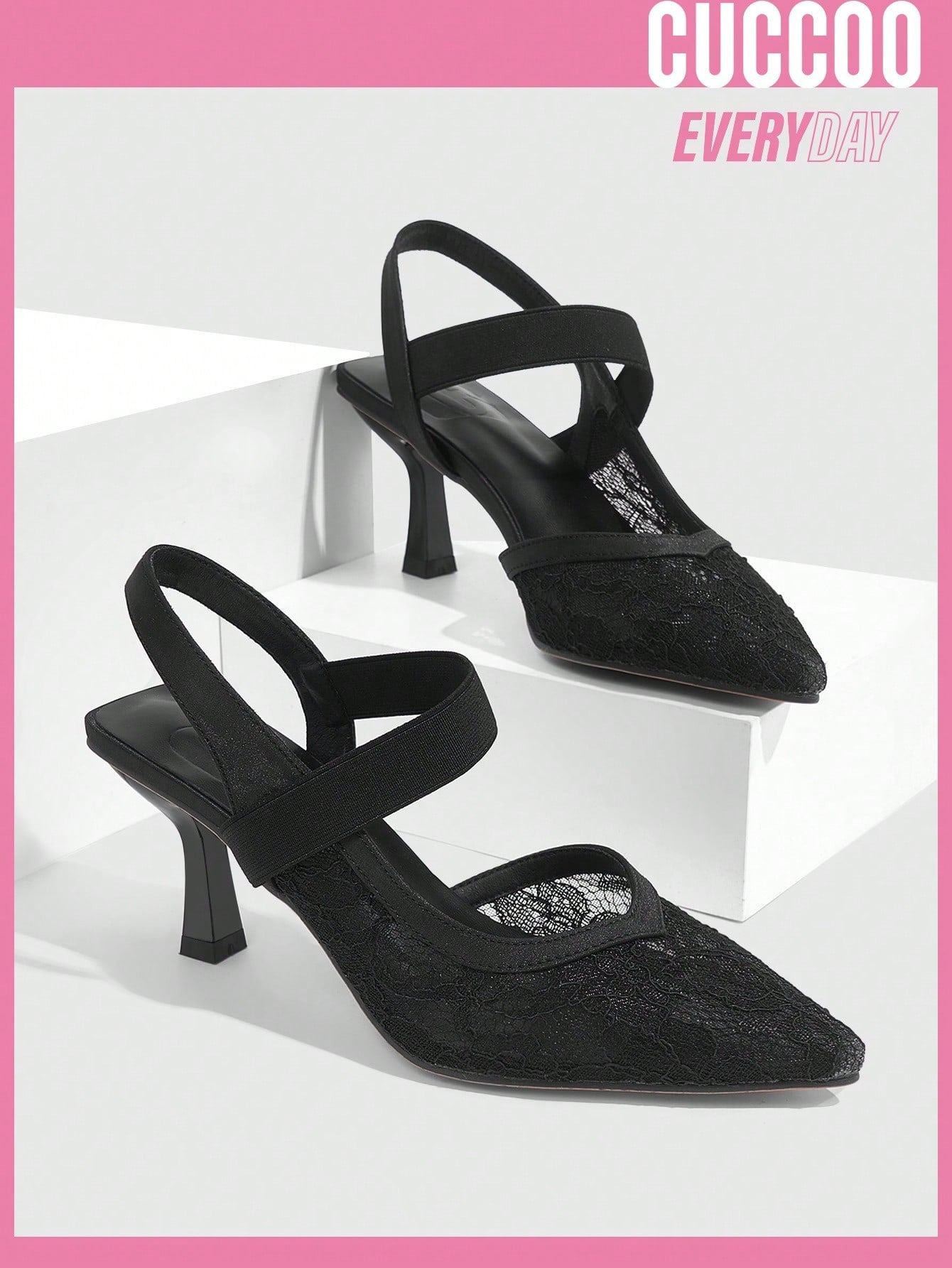 Black Lace and Mesh High Heel Pumps for Spring and Summer - Latest Women's Shoes Fashion