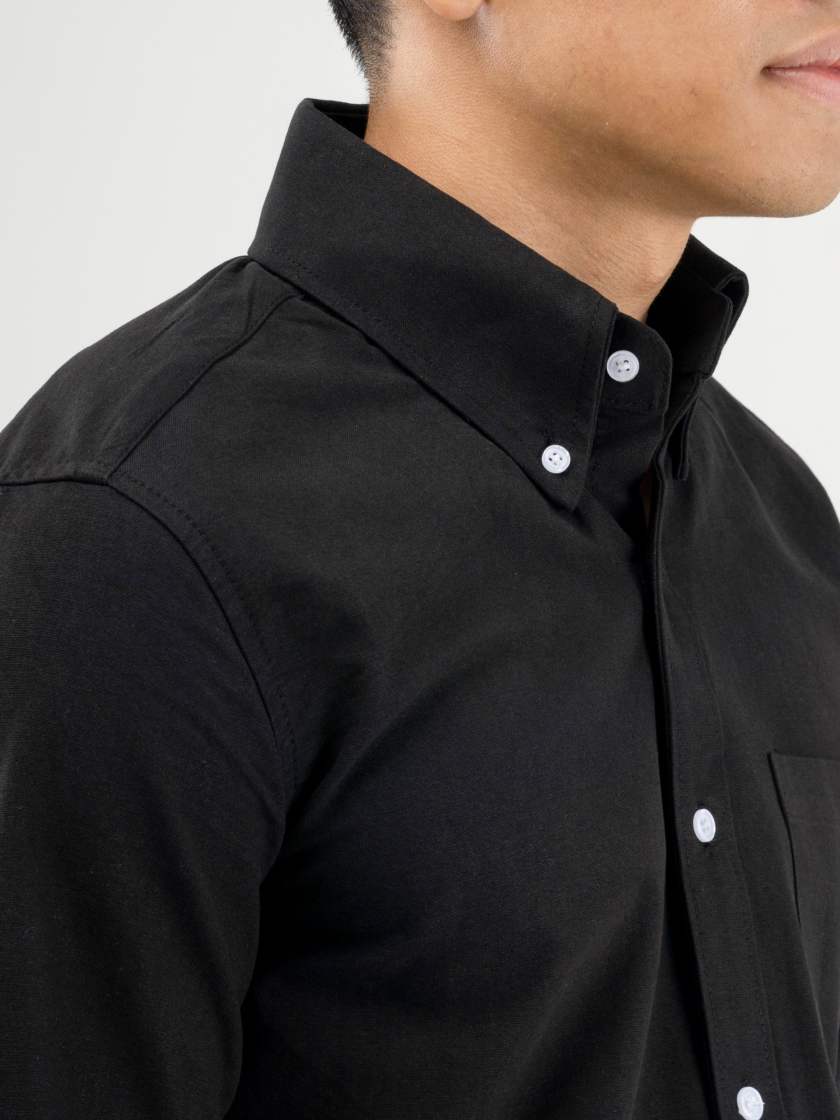 Black Oxford Button-Down Collar Formal Shirt - Order Now!