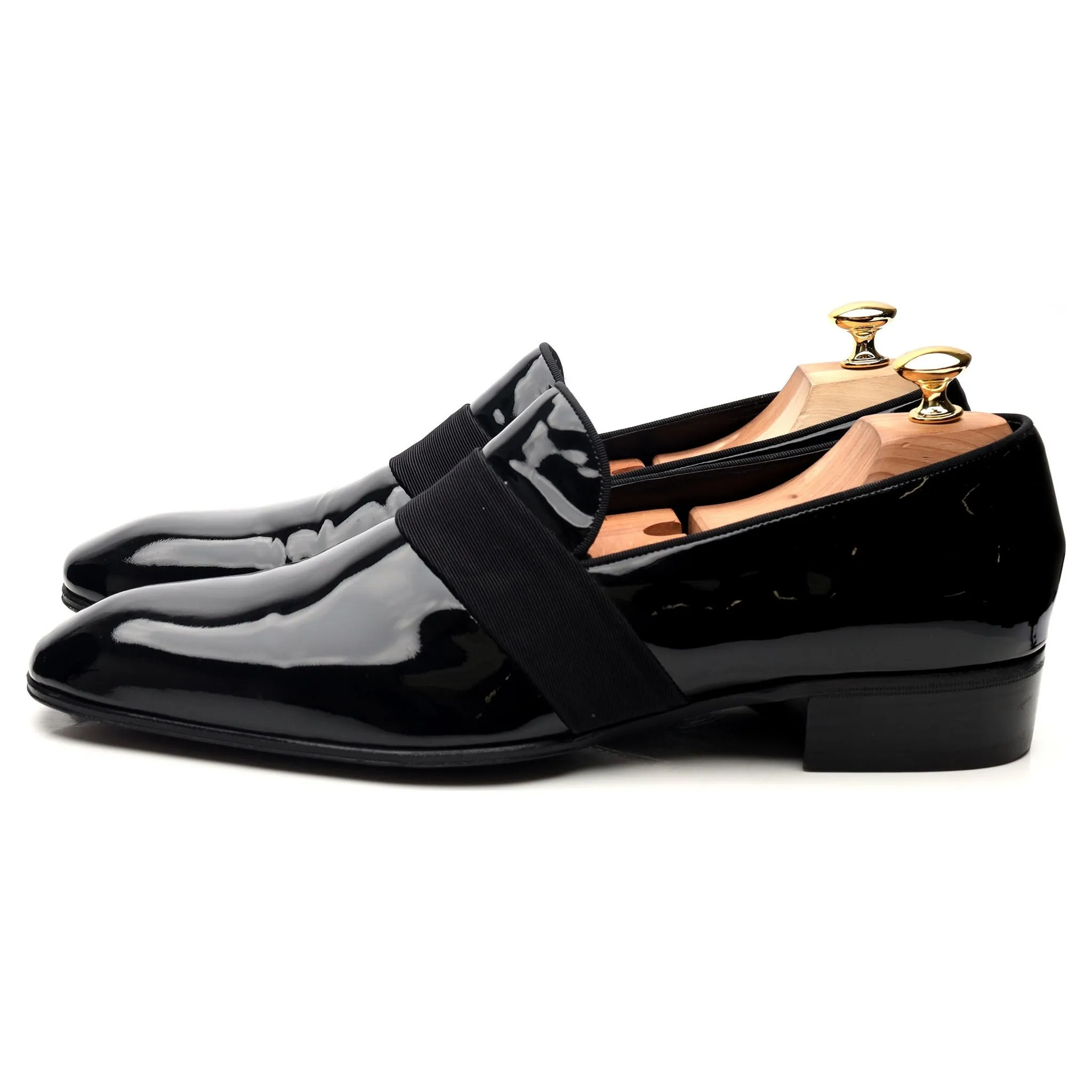 Black Patent Leather Slip On Loafers UK 10 US 11