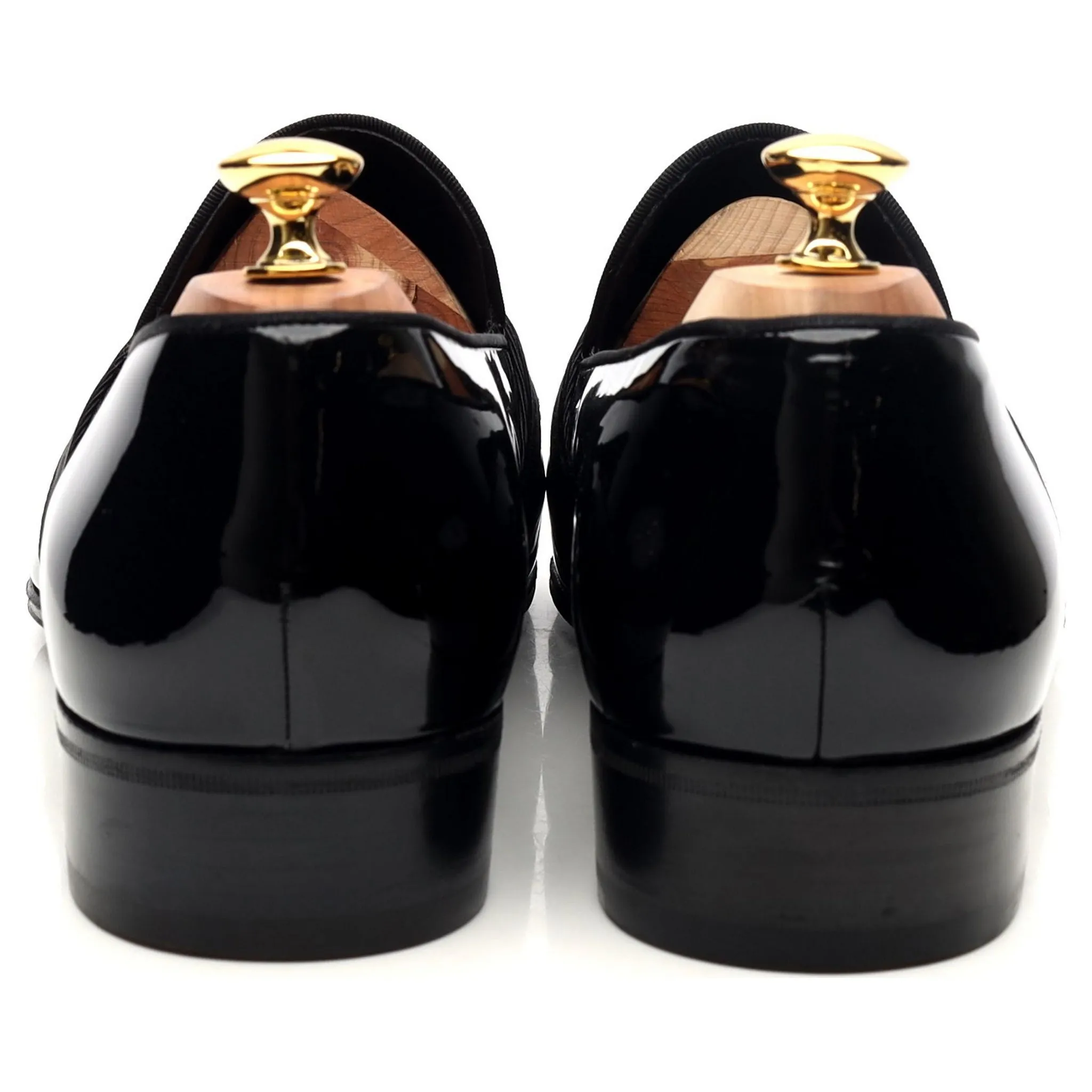 Black Patent Leather Slip On Loafers UK 10 US 11