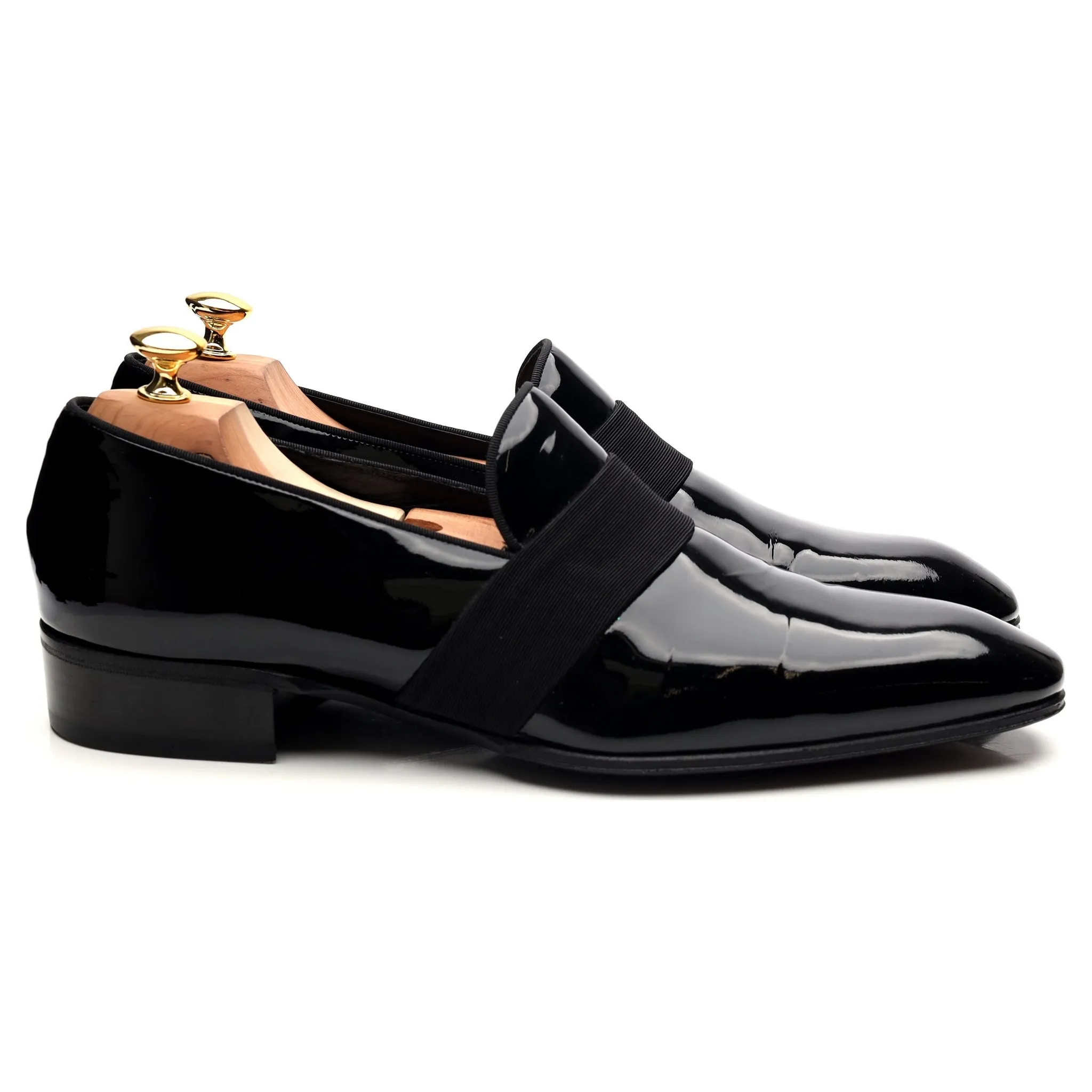 Black Patent Leather Slip On Loafers UK 10 US 11