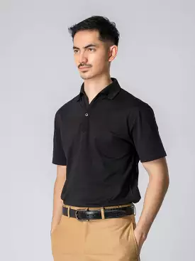 Black Polo Shirt with a One-Piece Collar by Ezio - Google SEO Result