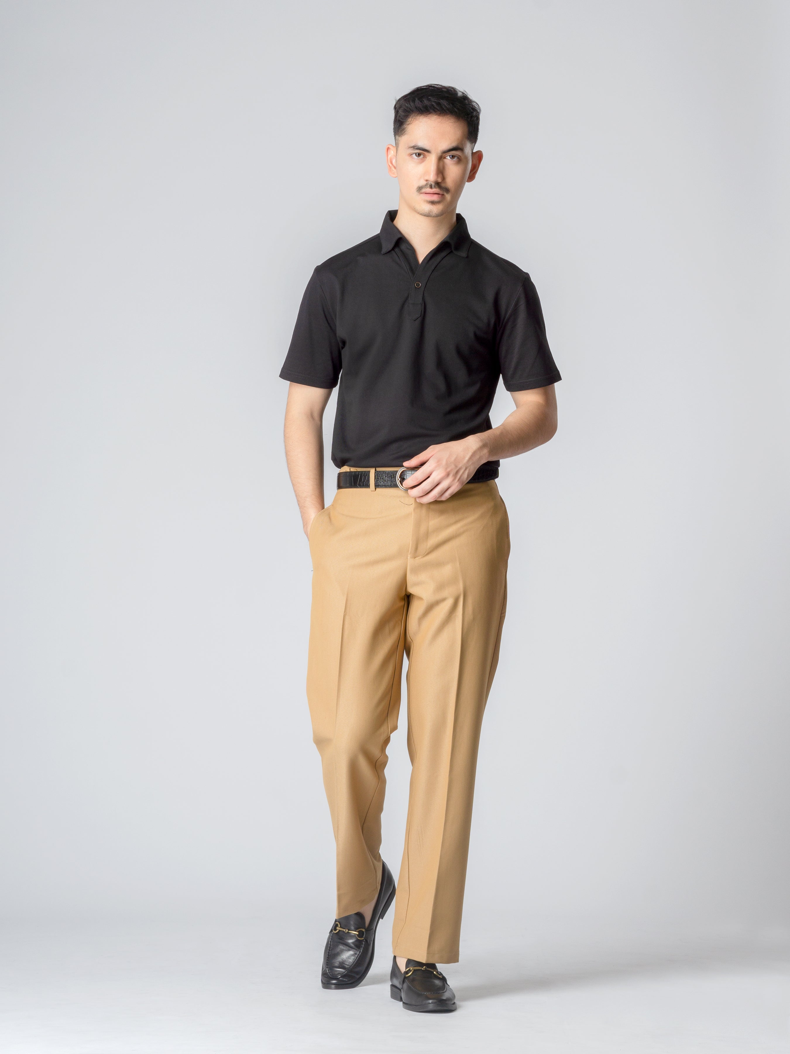 Black Polo Shirt with a One-Piece Collar by Ezio - Google SEO Result