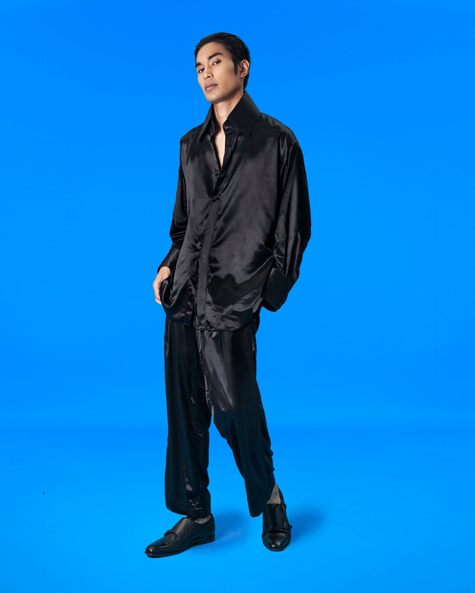 Black Satin Shirt