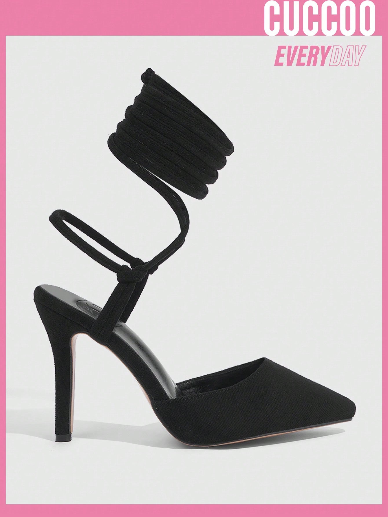 Black Strappy High Heel Pumps for Spring and Summer