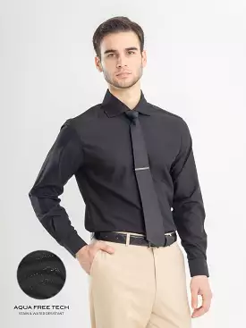 Black Windsor Collar Formal Shirt