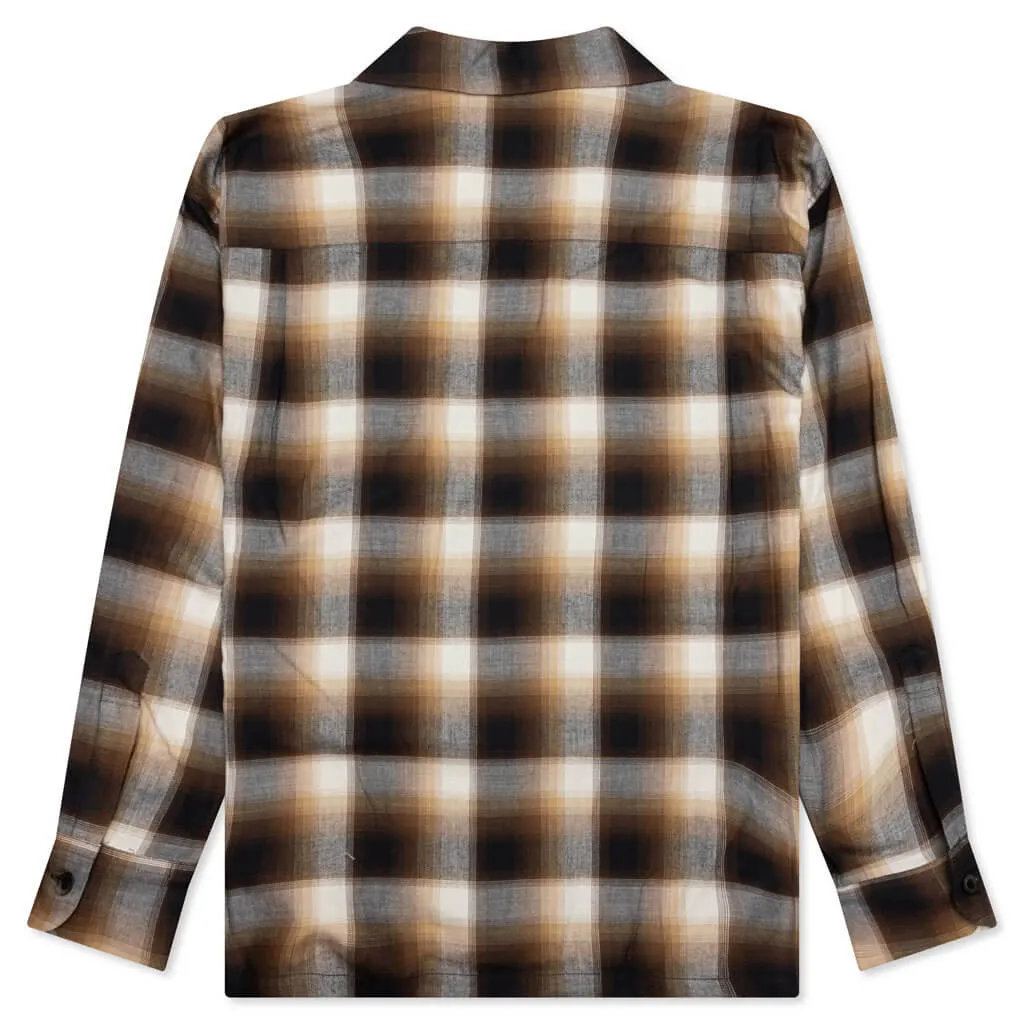 Brown Blockombre Long Sleeve Shirt