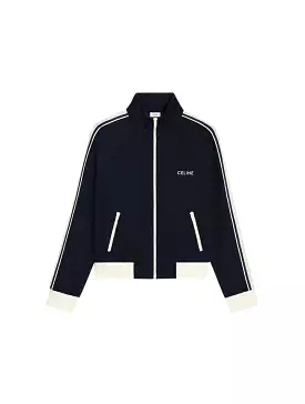 Blue Ancre Off White Double Face Jersey Track Jacket