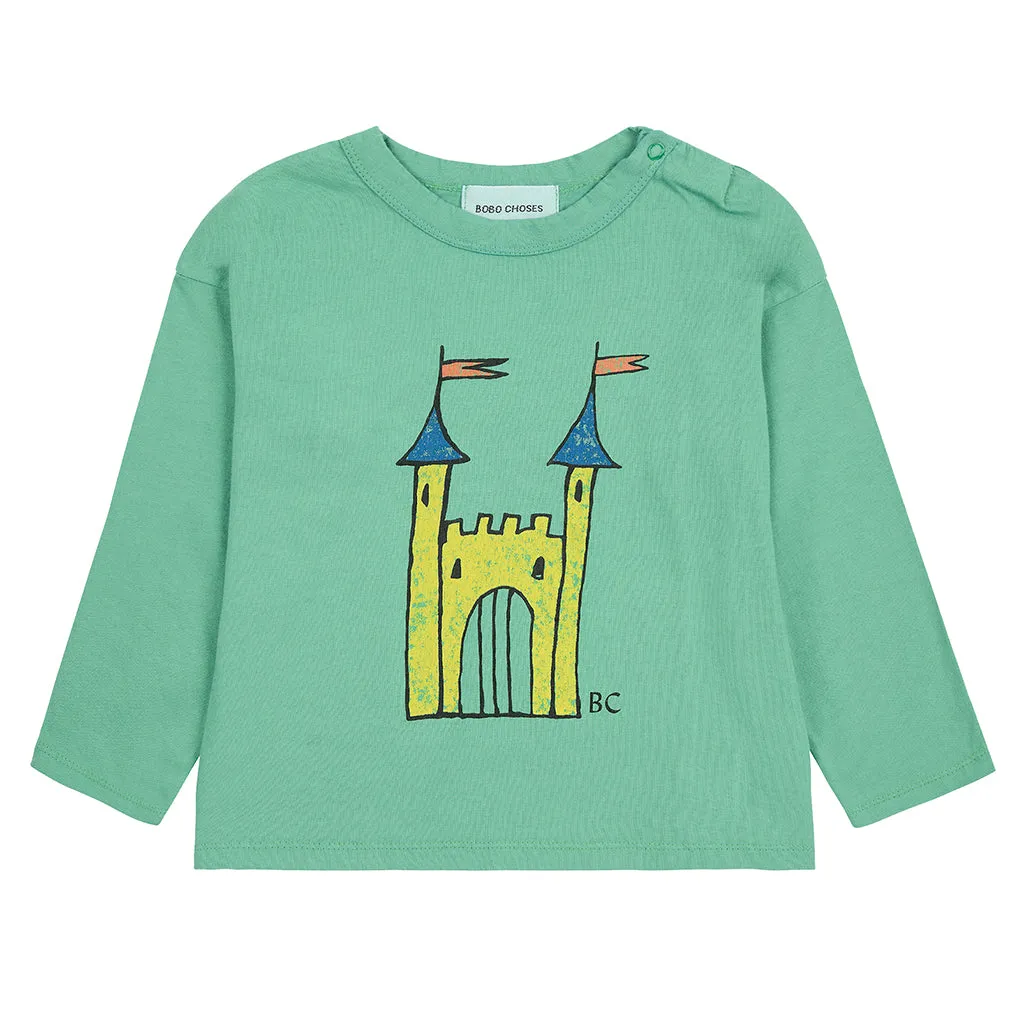 Bobo Choses Green Faraway Castle T-shirt for Babies