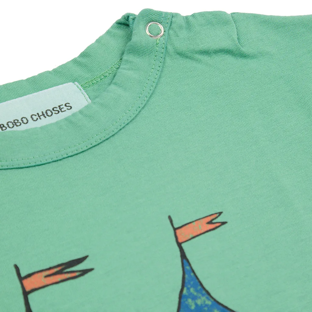 Bobo Choses Green Faraway Castle T-shirt for Babies