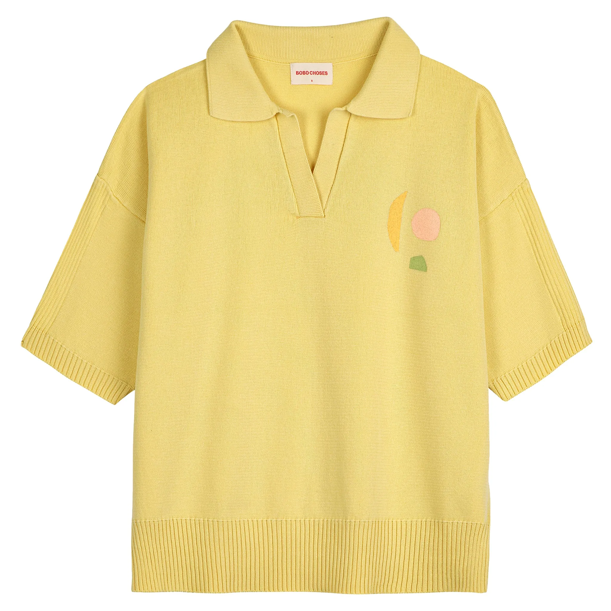 Bobo Choses Yellow Knit Polo T-shirt for Women