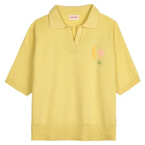 Bobo Choses Yellow Knit Polo T-shirt for Women