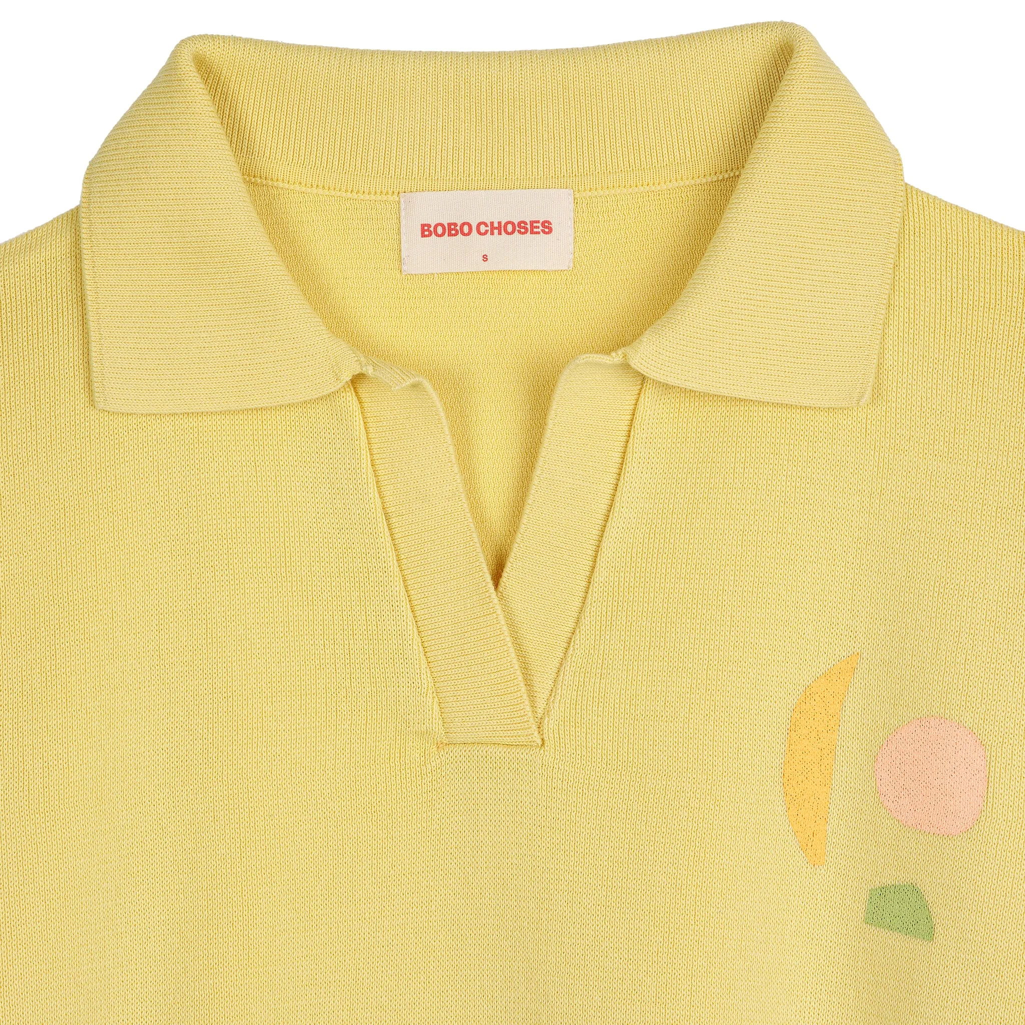 Bobo Choses Yellow Knit Polo T-shirt for Women