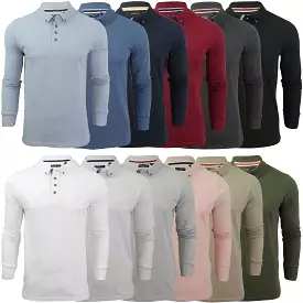 Brave Soul 'Lincoln' Long Sleeved Pique Mens Polo T-Shirt