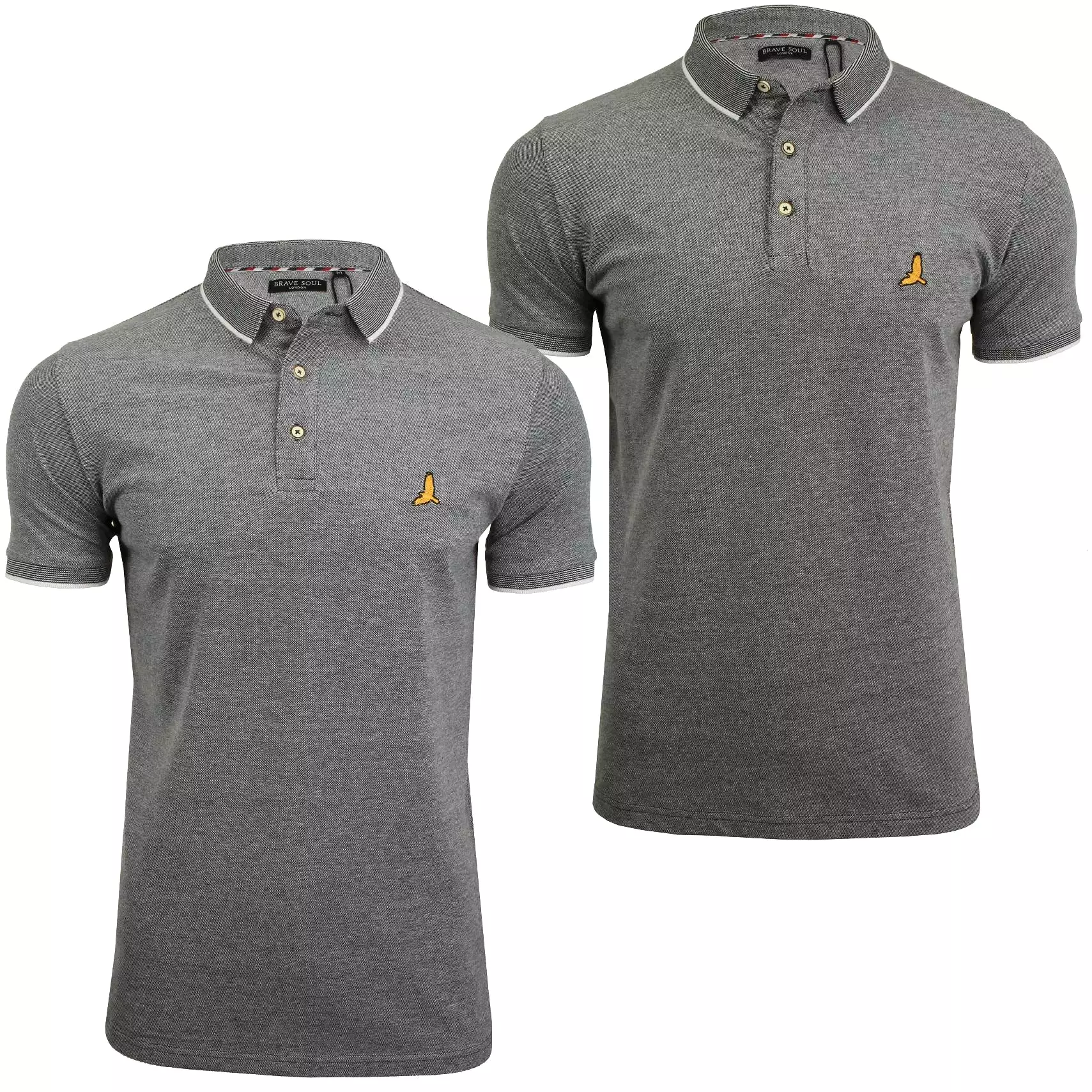 Brave Soul Polo Shirt Birdseye Pique Short Sleeve Men's T-Shirt