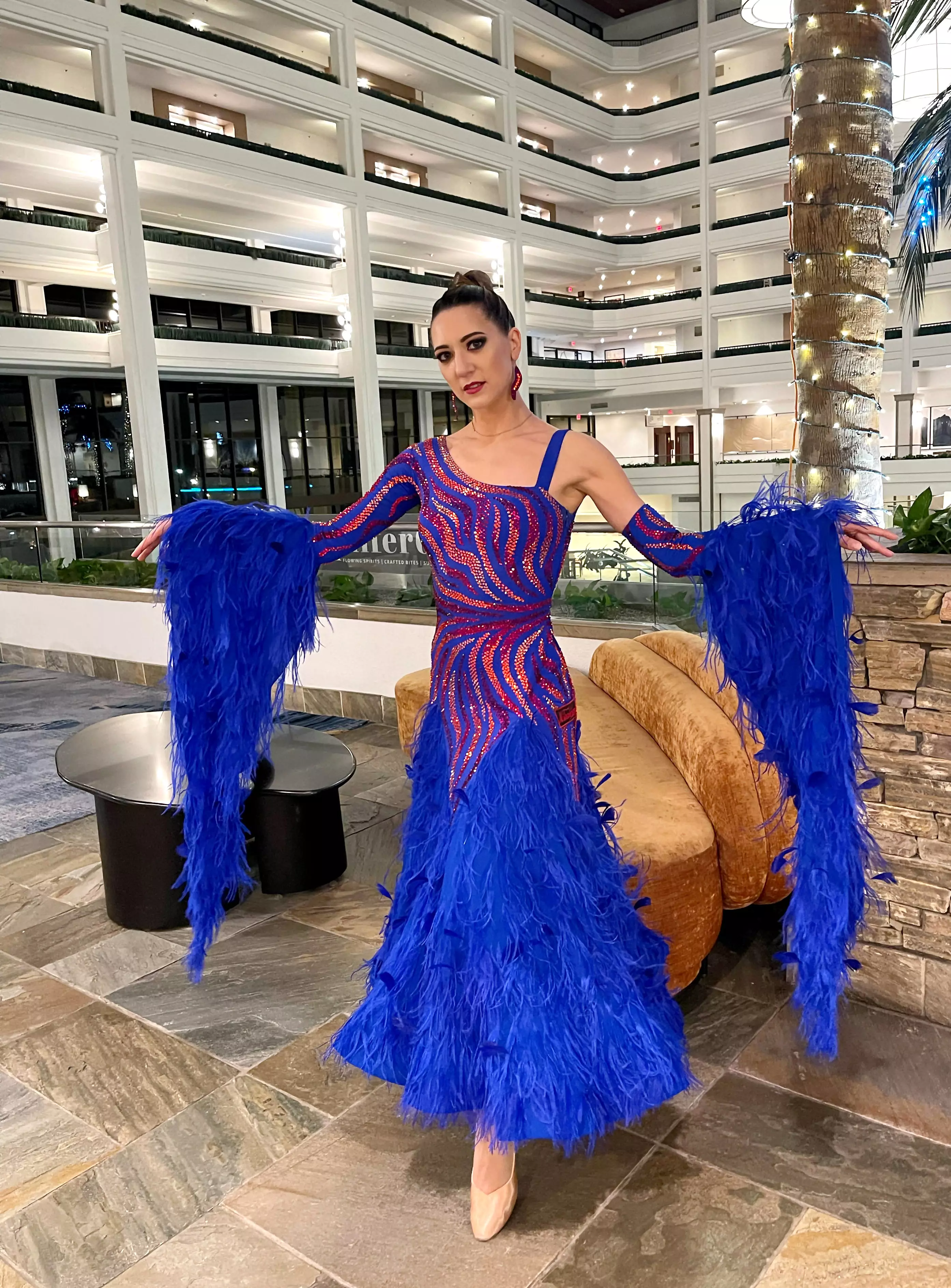 Bright Blue Ballroom Dress Packed with Gorgeous Shimmering Gemstones