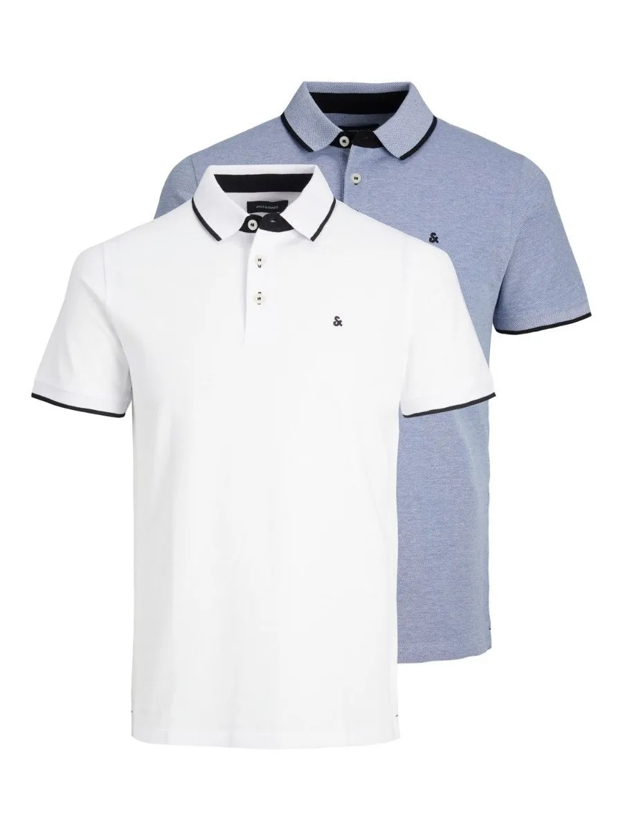 Bright Cobalt Paulos 2 Pack Polo Shirt by Jack and Jones