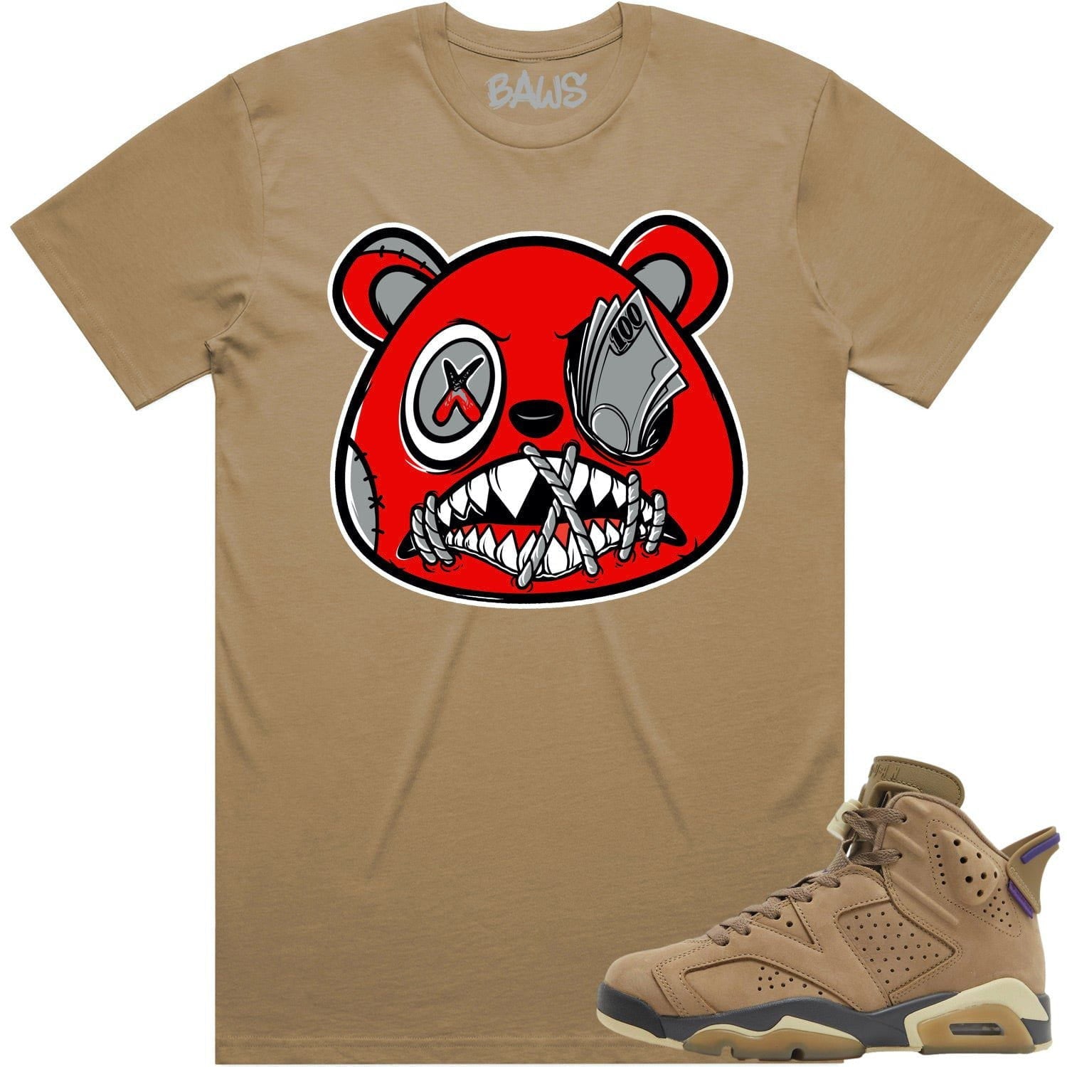 Brown Kelp 6s Shirt - ANGRY MONEY TALKS BAWS | Matching Shirt for Jordan 6 Gore Tex