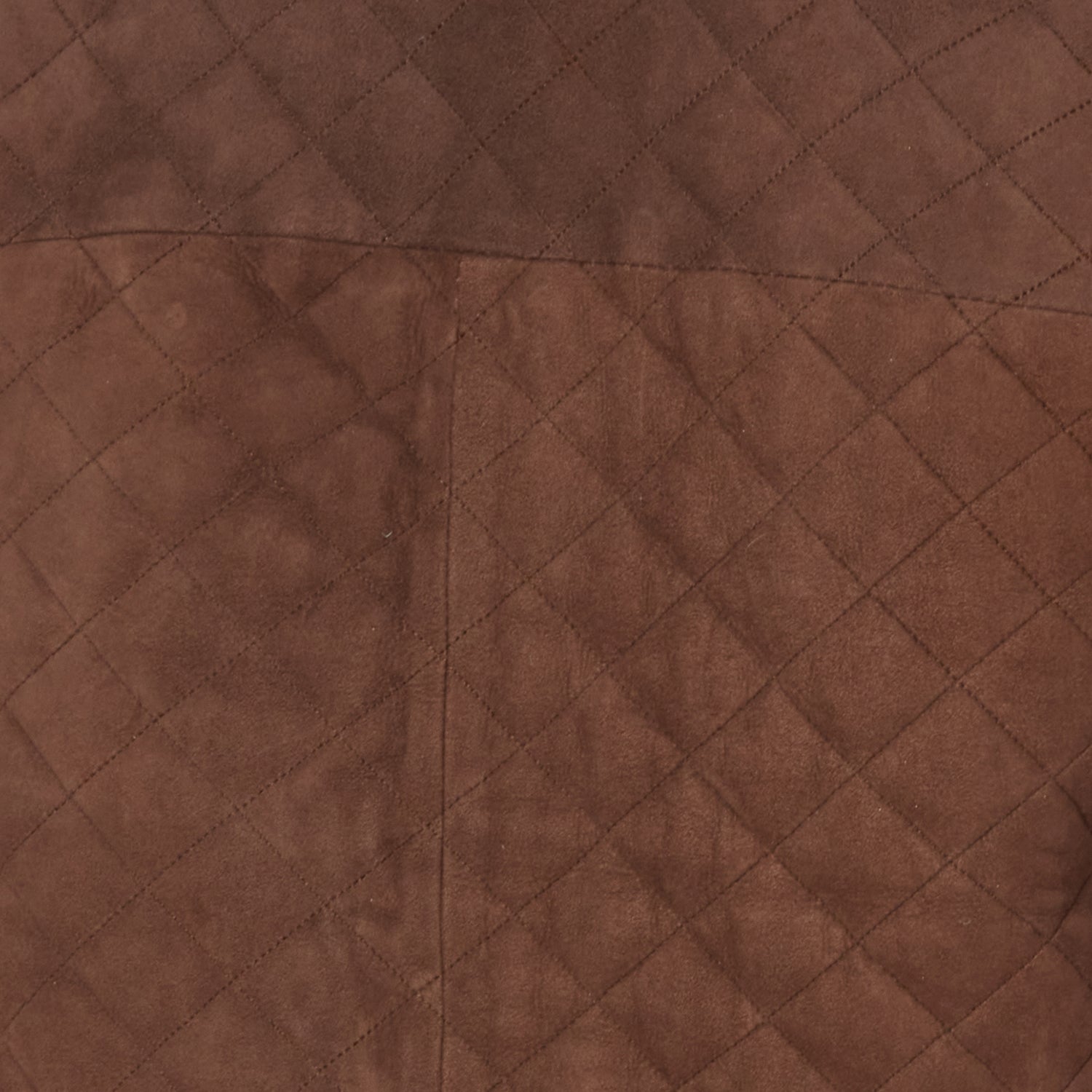 Brown quilted suede vest.