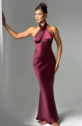 Burgundy Maxi Dress - Dimitra