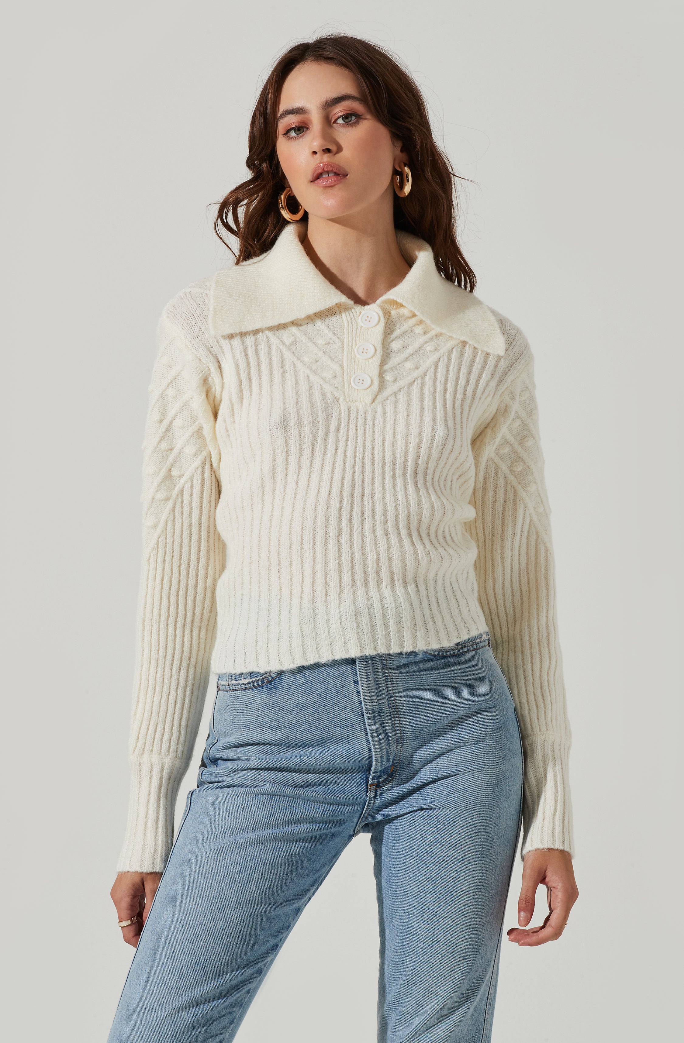 Button Up Polo Sweater