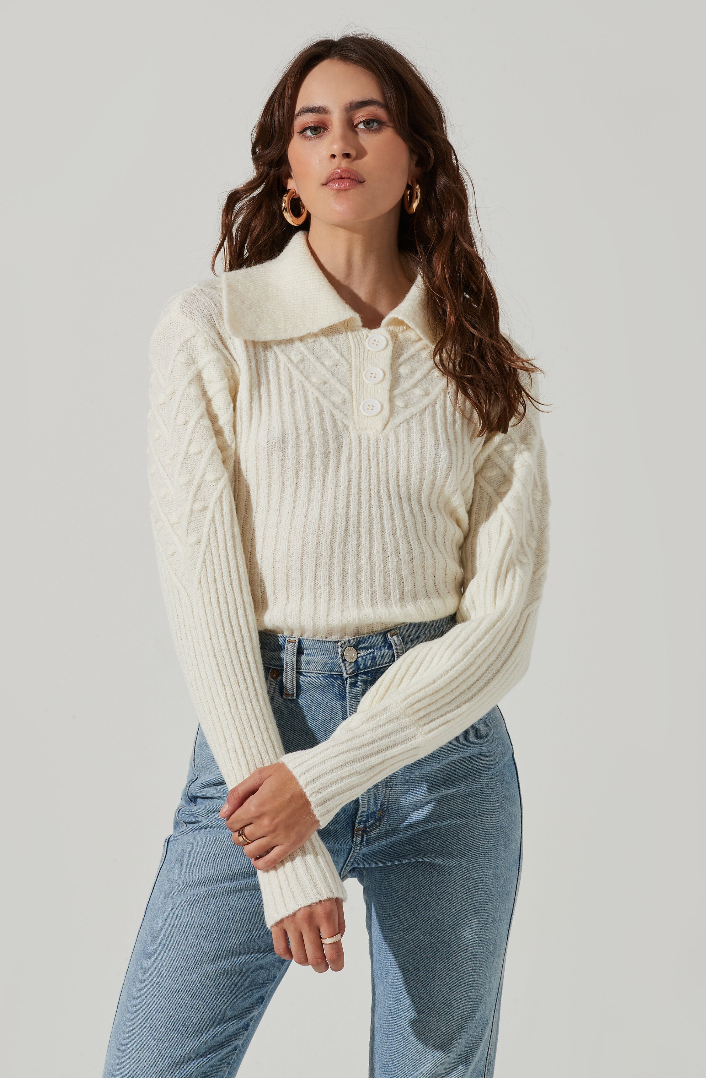 Button Up Polo Sweater