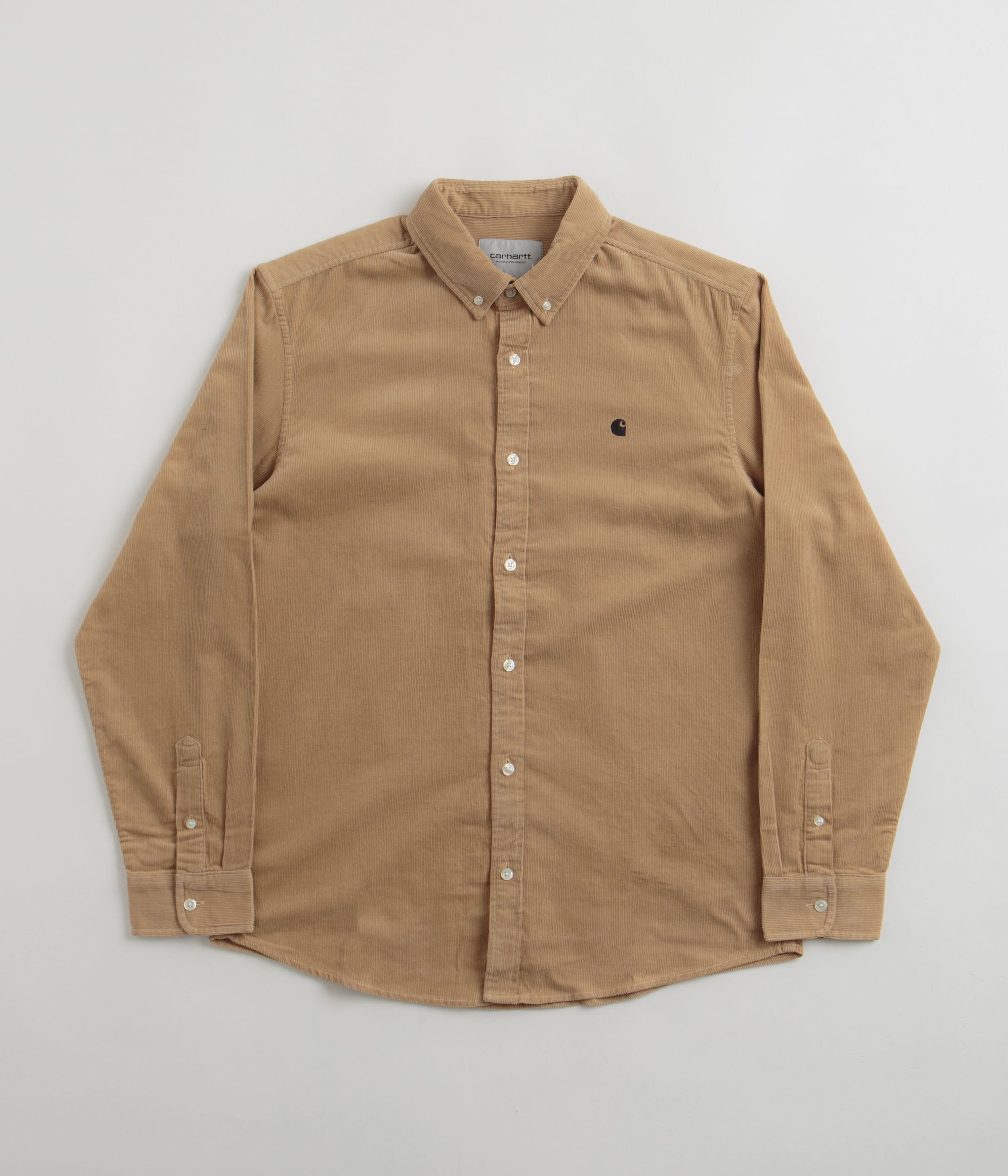 Carhartt Madison Cord Shirt - Sable Black | Shop Now