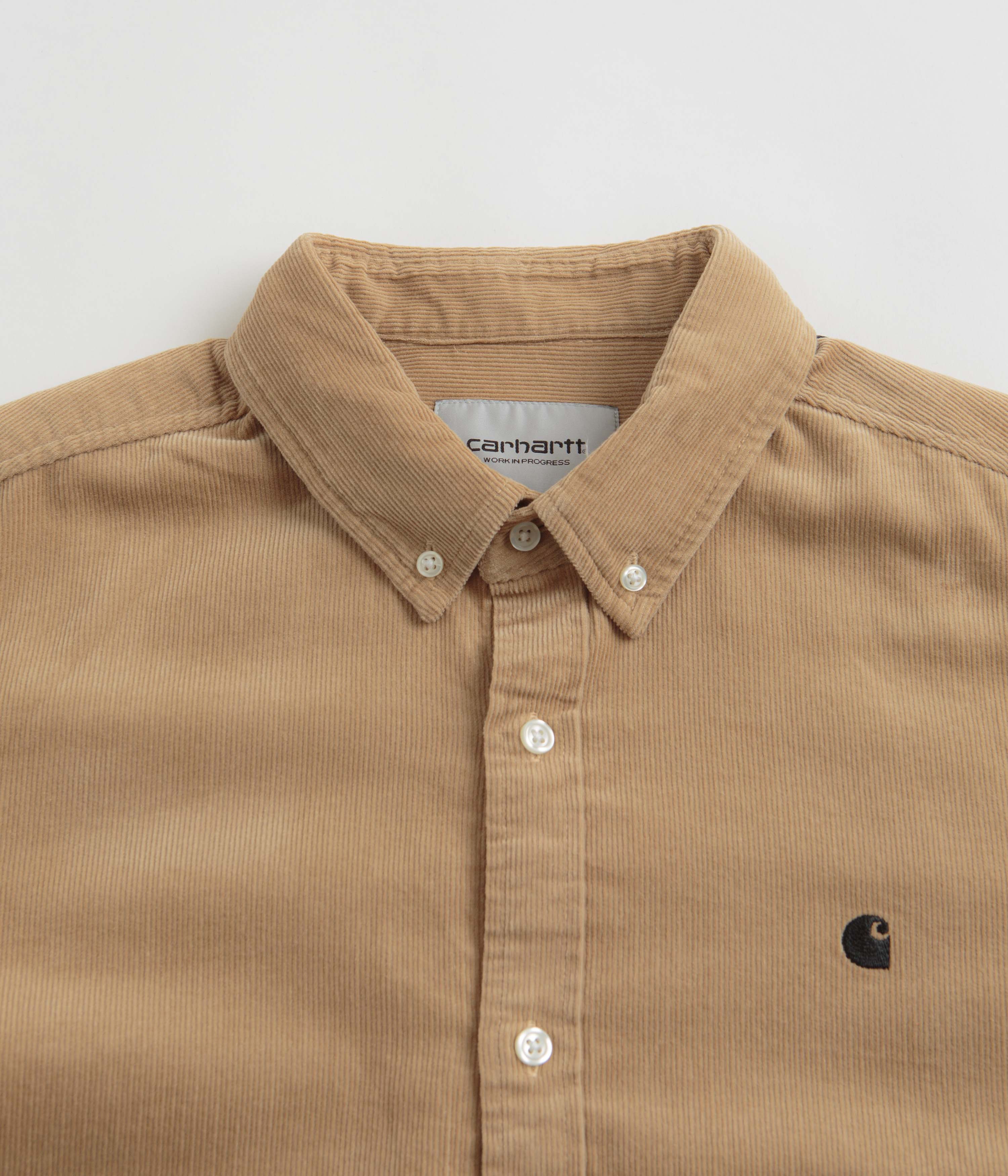 Carhartt Madison Cord Shirt - Sable Black | Shop Now