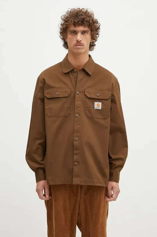 Carhartt WIP Relaxed Fit Brown Longsleeve Craft Shirt for Men I033814.2YXX