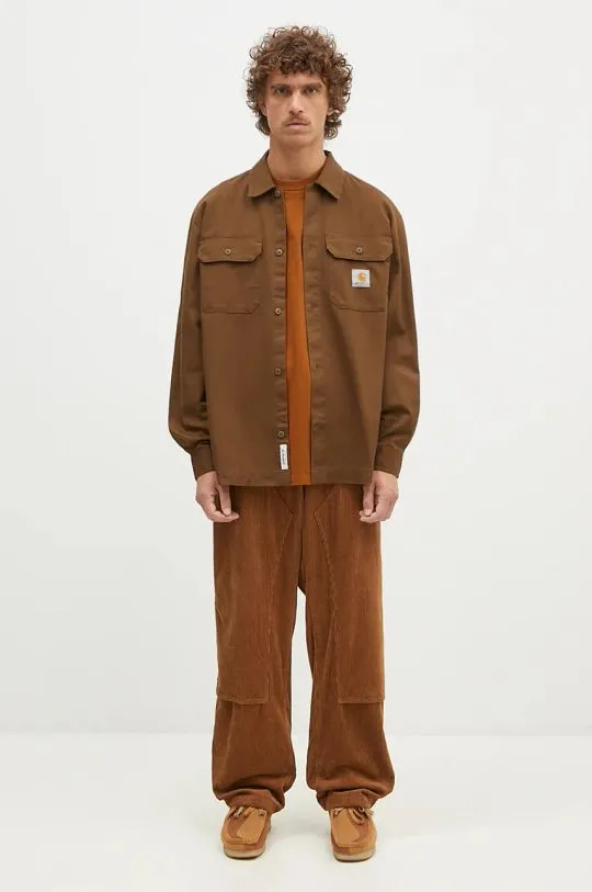 Carhartt WIP Relaxed Fit Brown Longsleeve Craft Shirt for Men I033814.2YXX