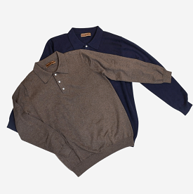 Cashmere Polo Long Sleeve Knit Blend - $