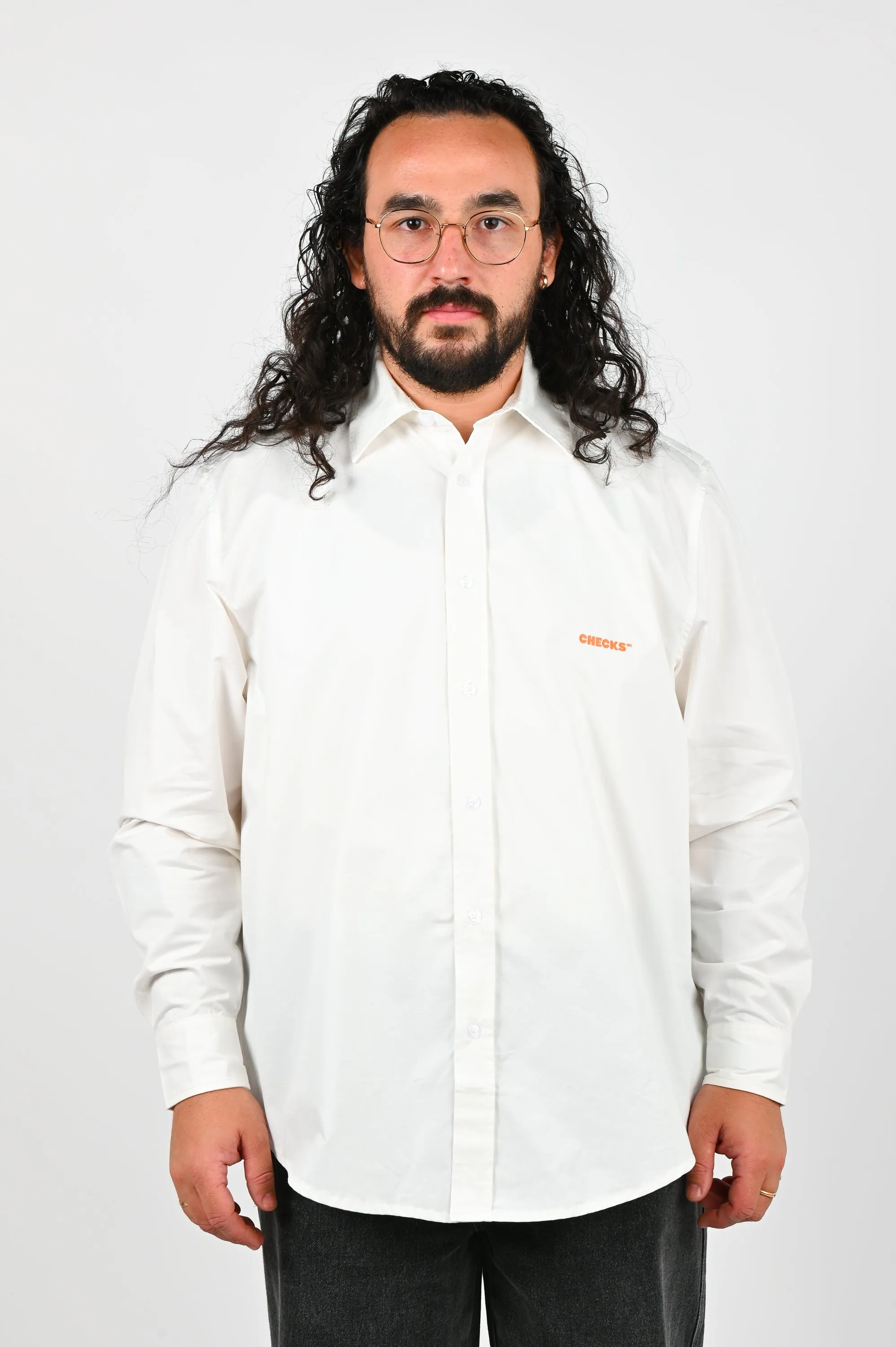 White Poplin Shirt with Checks Restocking Soon.