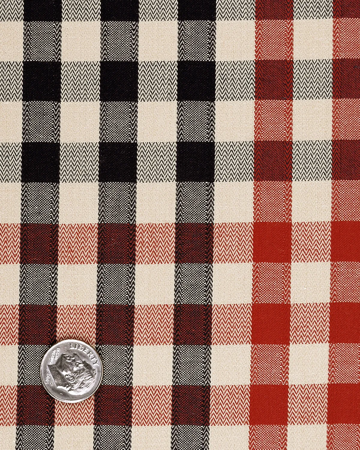 Red Navy Gingham Herringbone Shirt with Checks