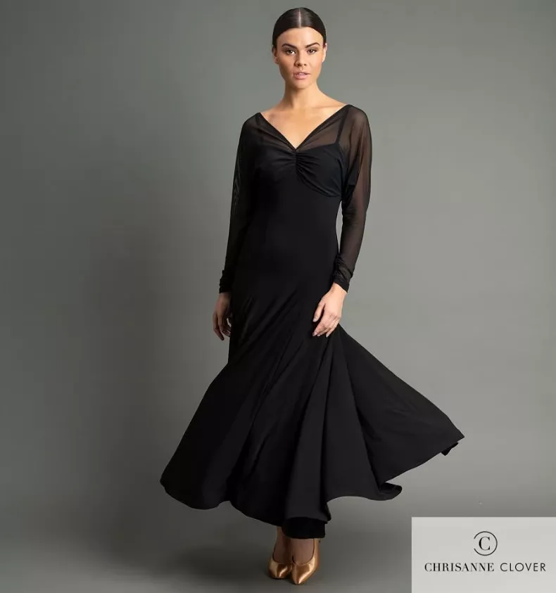 Chrisanne Clover Ella Black Ballroom Practice Dress - PRA 1061 - In Stock