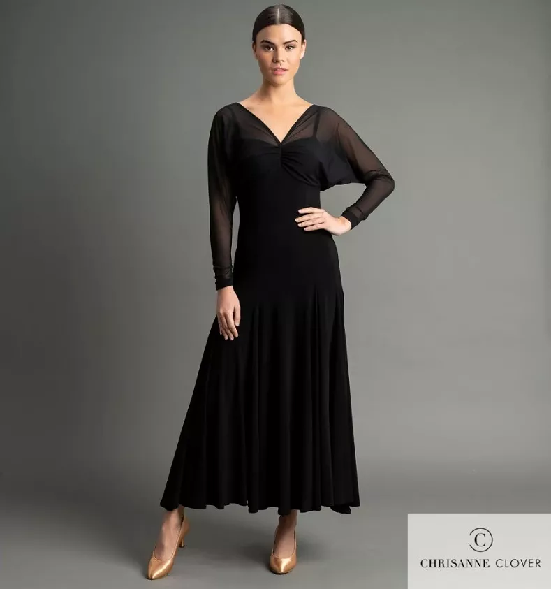 Chrisanne Clover Ella Black Ballroom Practice Dress - PRA 1061 - In Stock