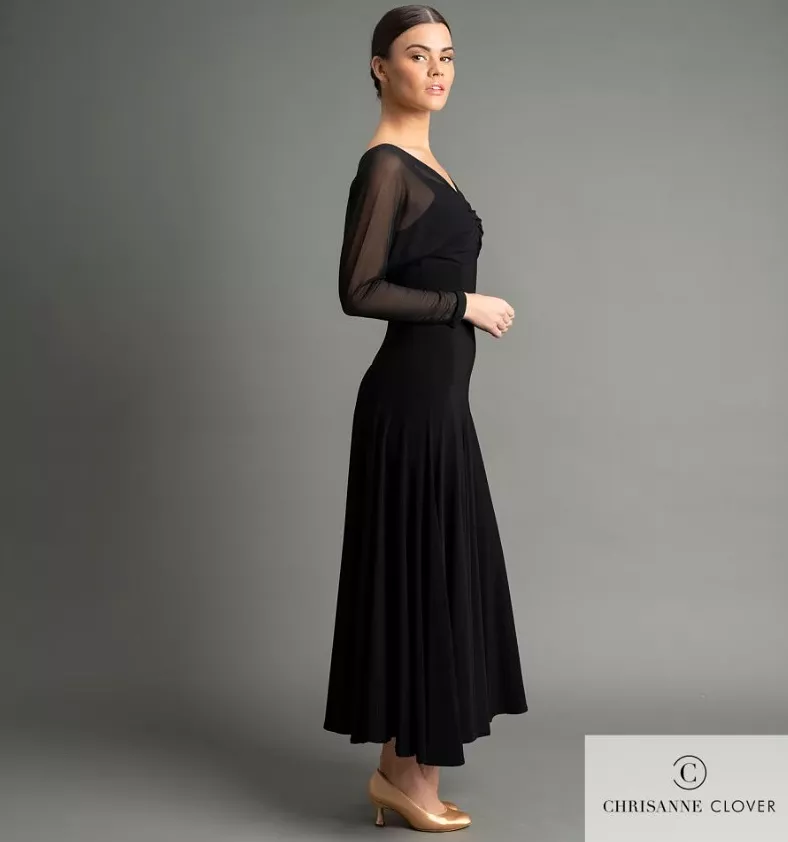 Chrisanne Clover Ella Black Ballroom Practice Dress - PRA 1061 - In Stock