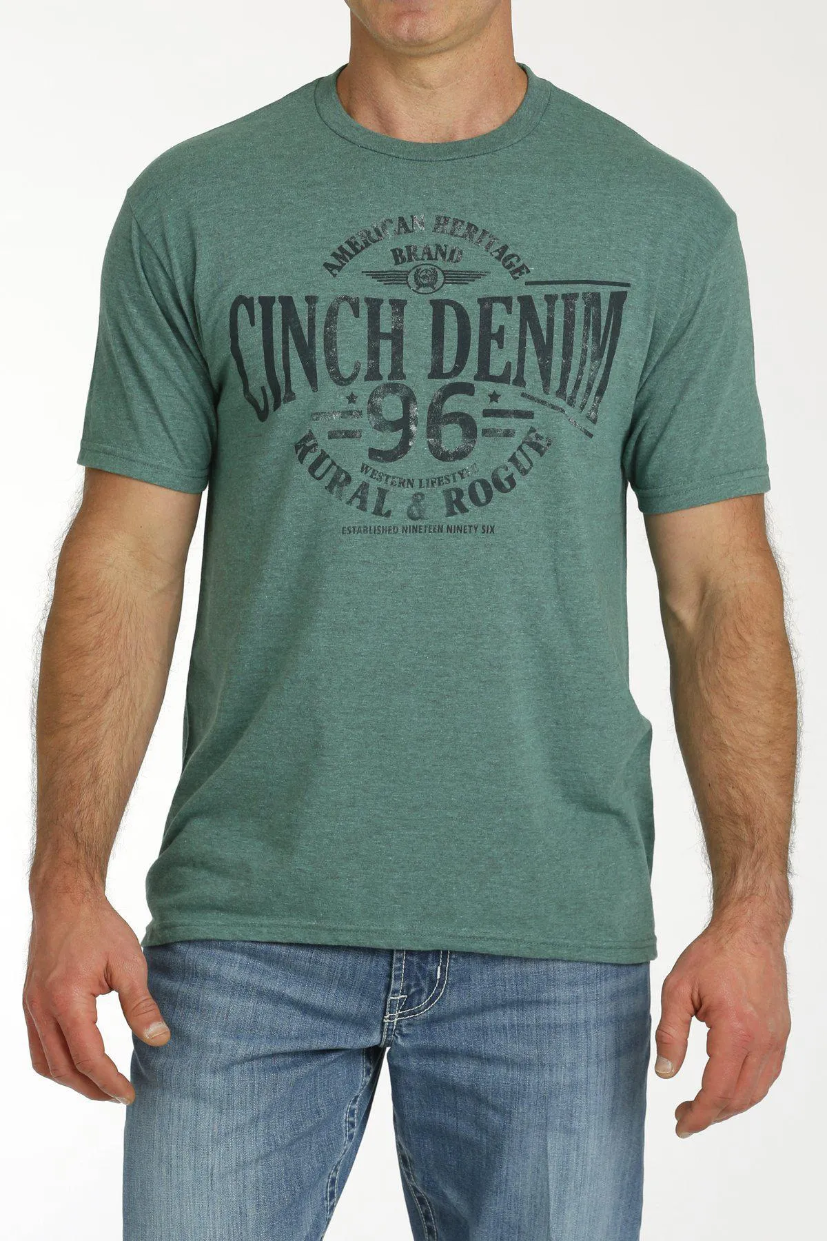 Green Cinch Denim T-shirt by Cinch