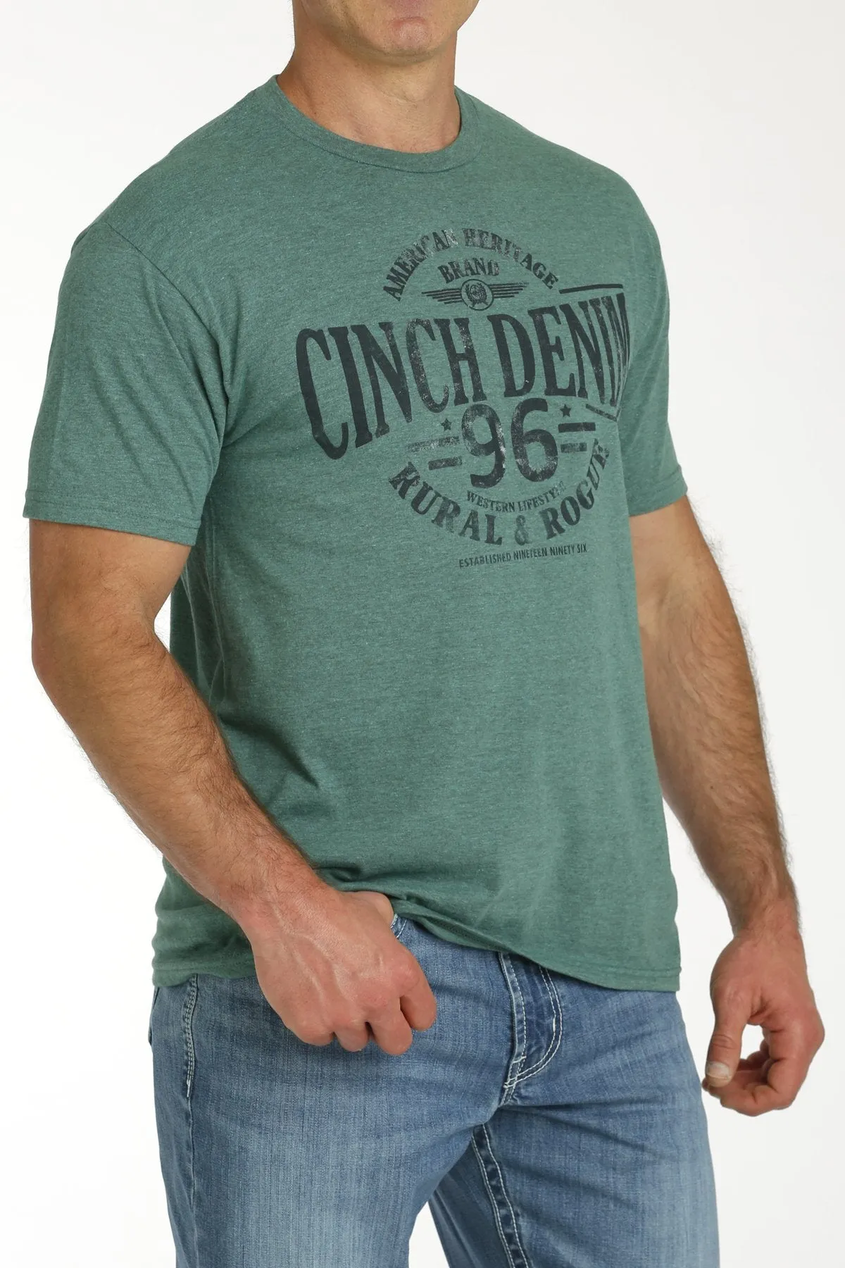 Green Cinch Denim T-shirt by Cinch