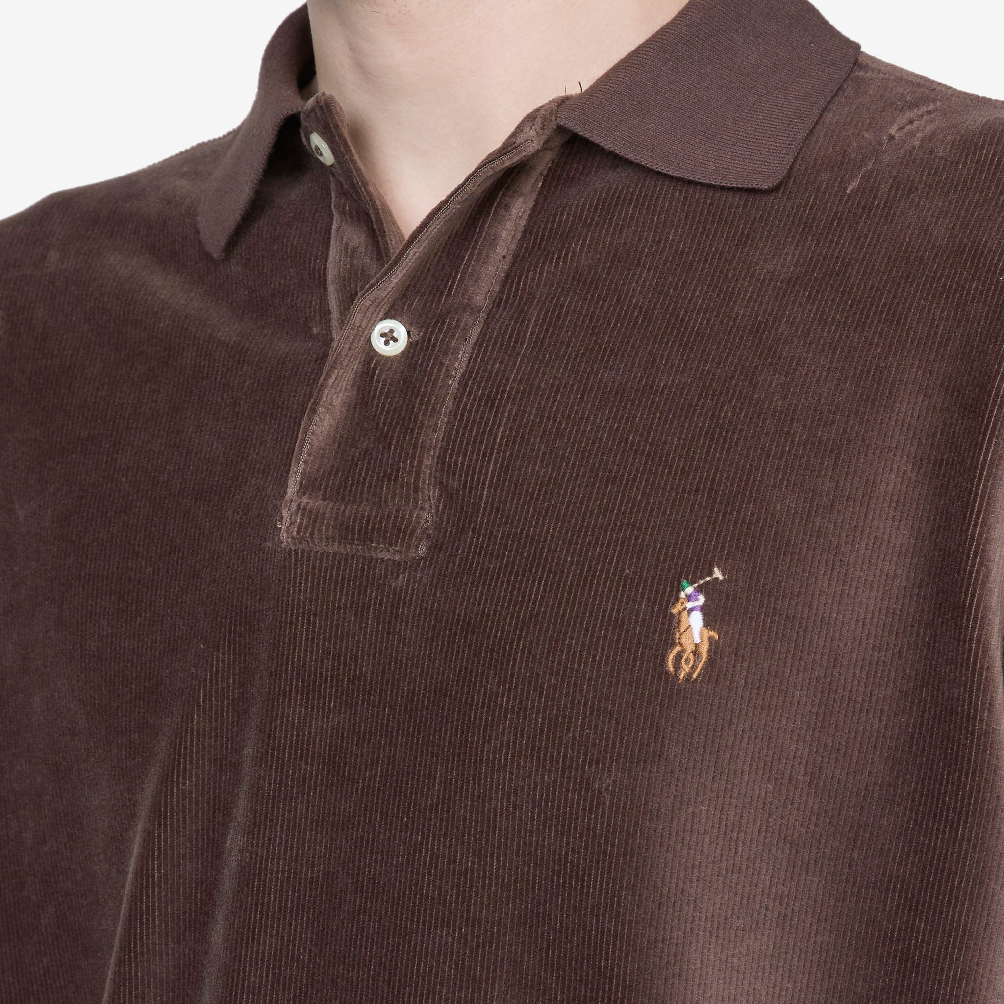 Classic Fit Corduroy Polo Shirt Brown