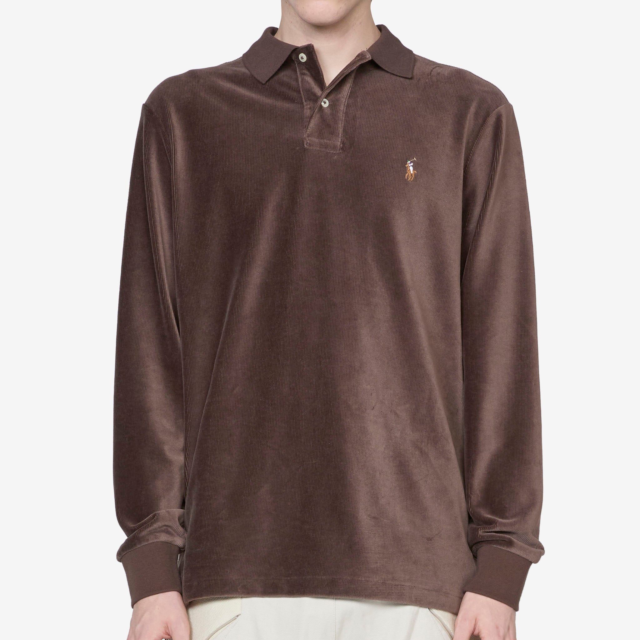 Classic Fit Corduroy Polo Shirt Brown